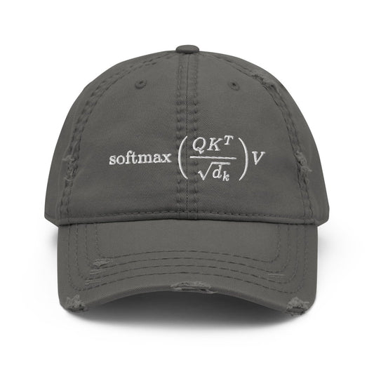 Attention is All You Need Distressed Cap - Charcoal Grey - AI Store