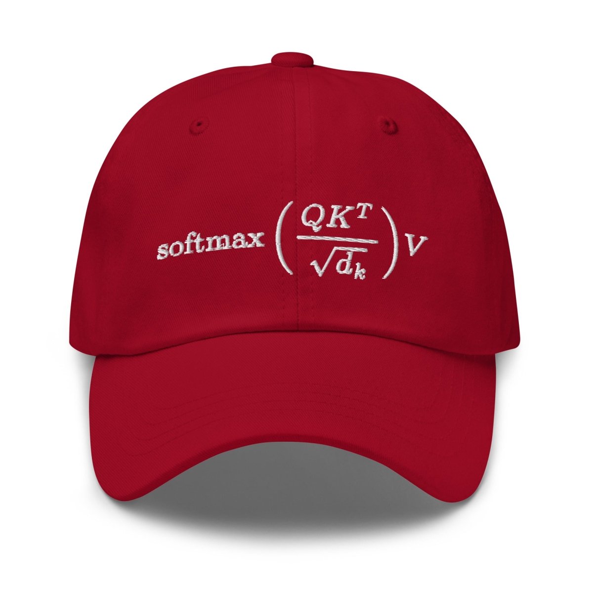 Attention is All You Need Embroidered Cap - Cranberry - AI Store