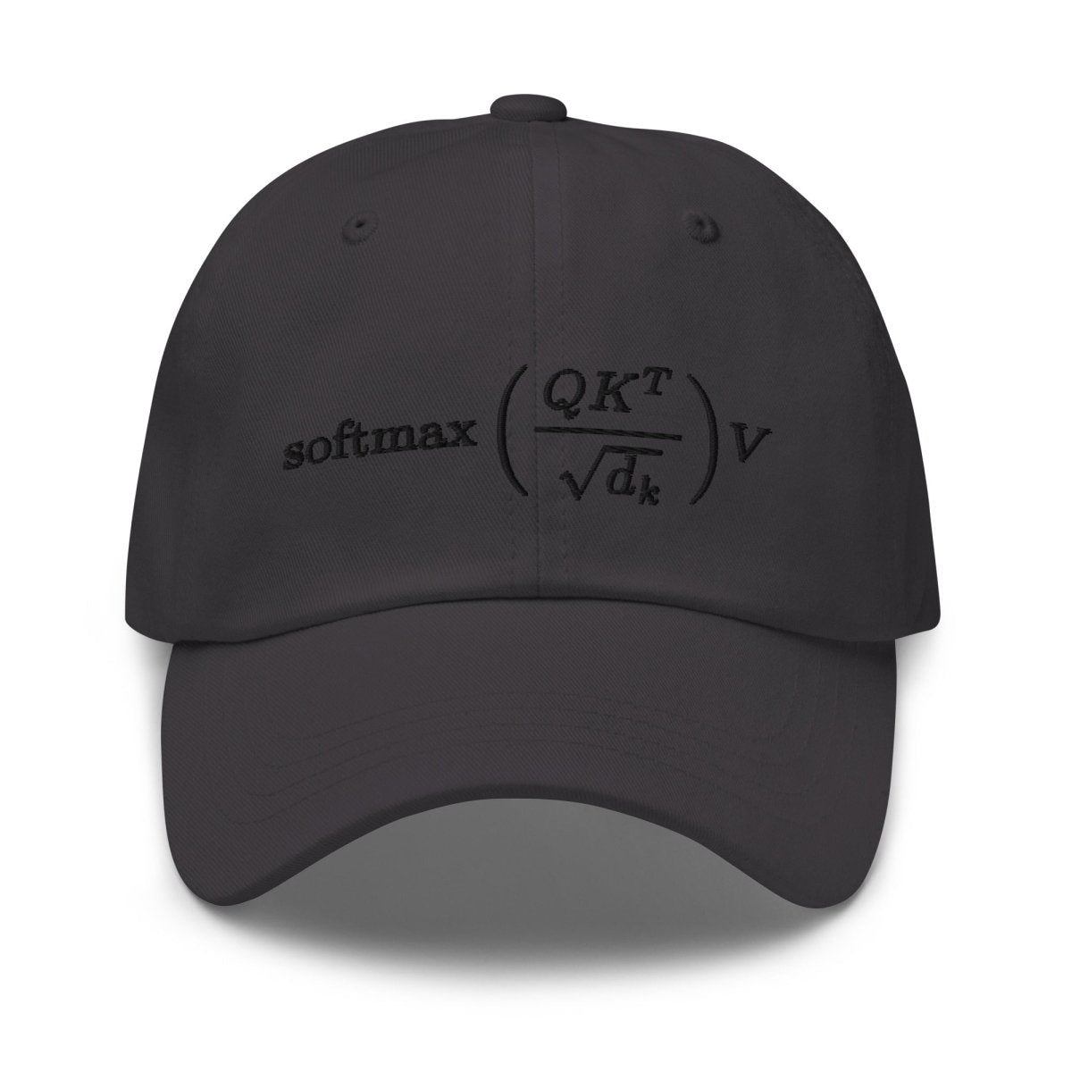 Attention is All You Need Embroidered on Light Cap - Dark Grey - AI Store