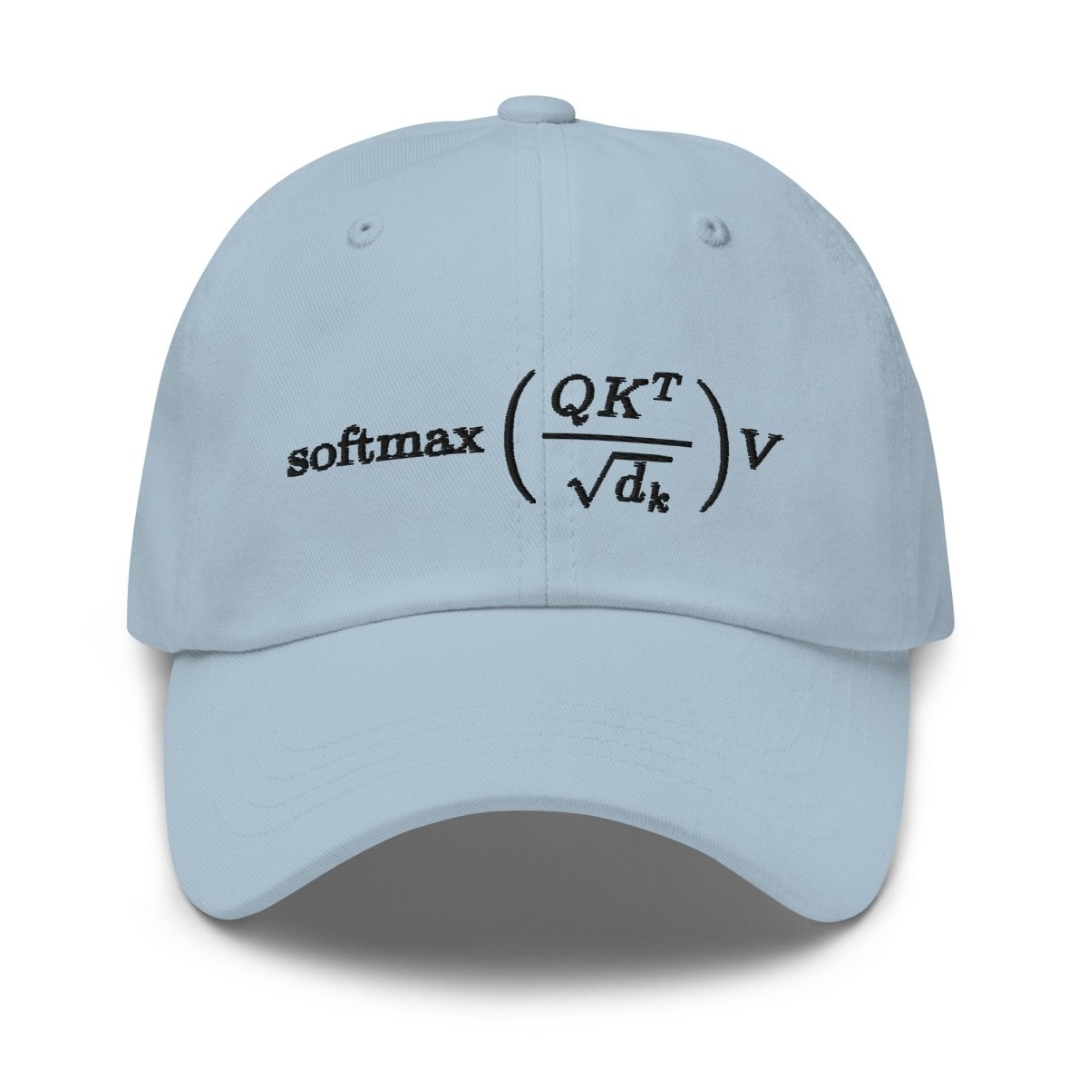 Attention is All You Need Embroidered on Light Cap - Light Blue - AI Store