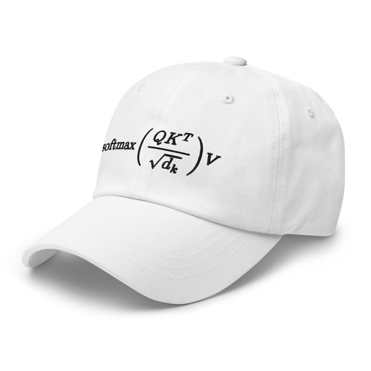 Attention is All You Need Embroidered on Light Cap - White - AI Store