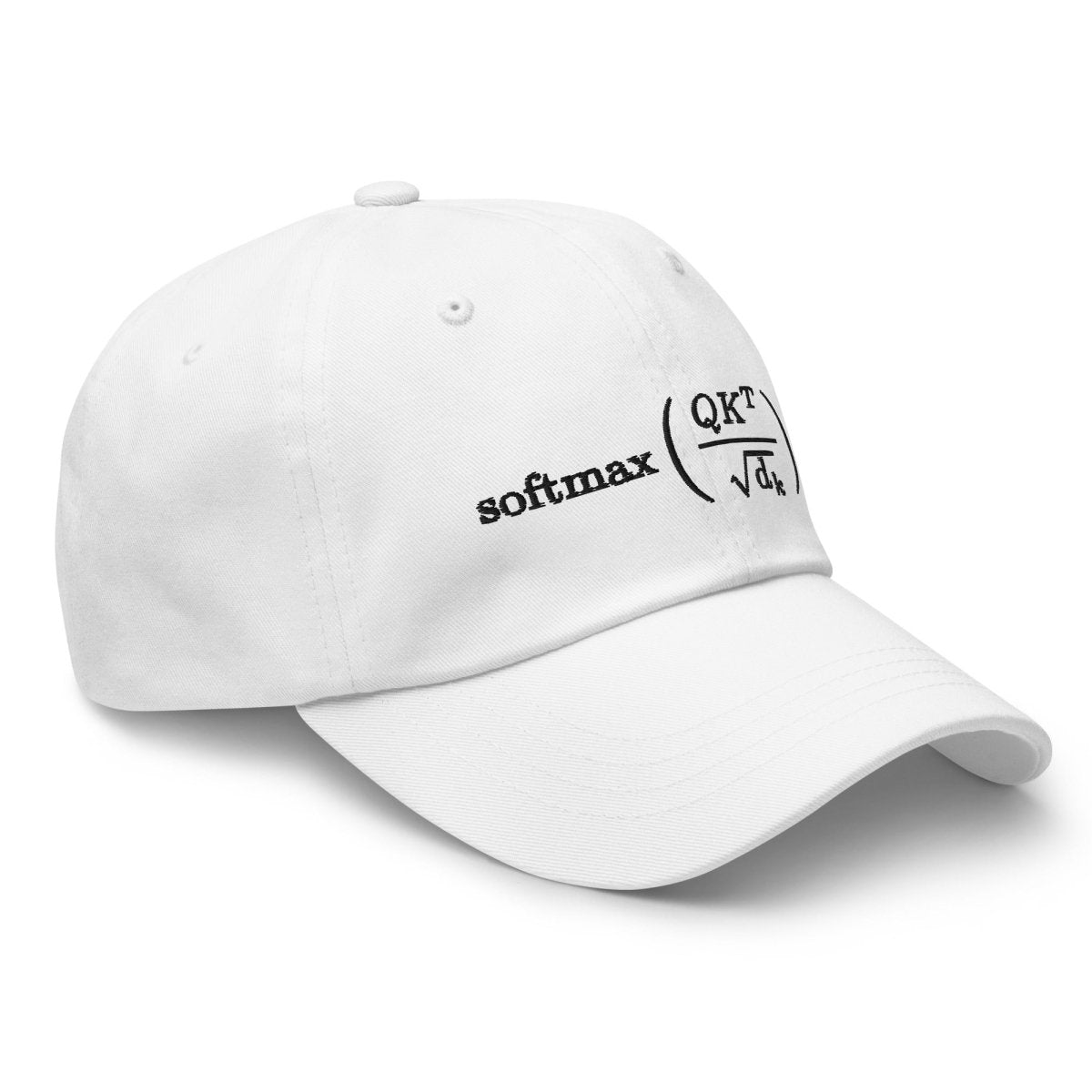 Attention is All You Need Embroidered on Light Cap - White - AI Store