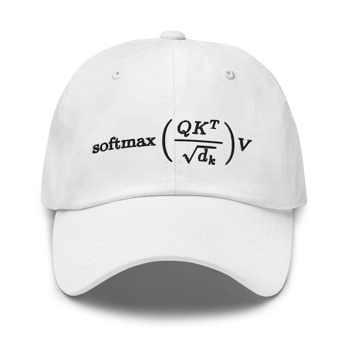 Attention is All You Need Embroidered on Light Cap - White - AI Store