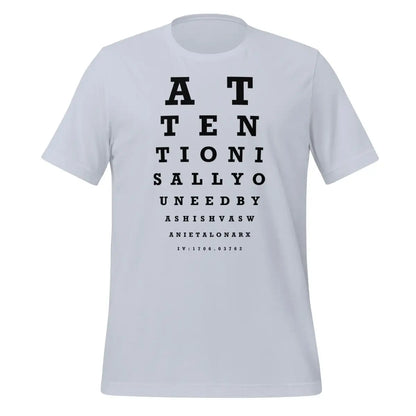 Attention Is All You Need Eye Sight Test T-Shirt (unisex) - Light Blue / M