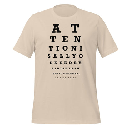 Attention Is All You Need Eye Sight Test T-Shirt (unisex) - Soft Cream - AI Store