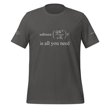 Attention is All You Need Formula on Sleeves T-Shirt (unisex) - Asphalt / M