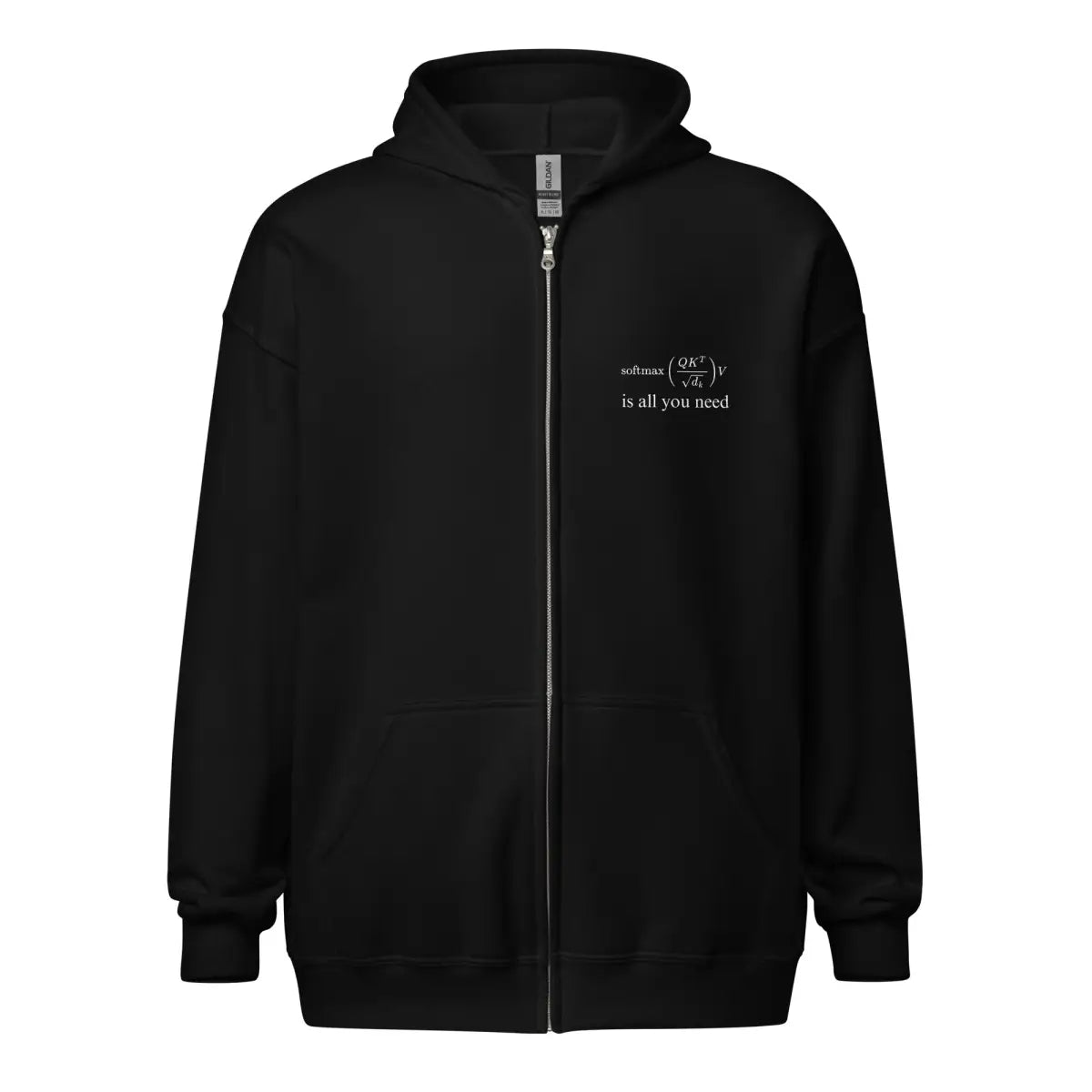 Attention is All You Need Front and Back Zip Hoodie (unisex) - Black / M