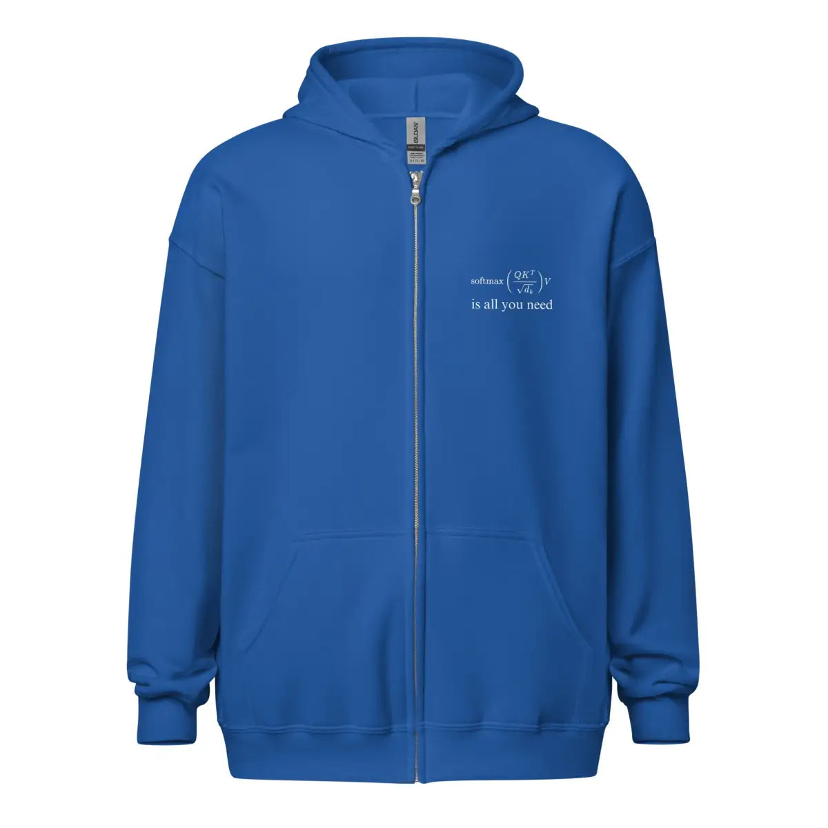 Attention is All You Need Front and Back Zip Hoodie (unisex) - Royal / M