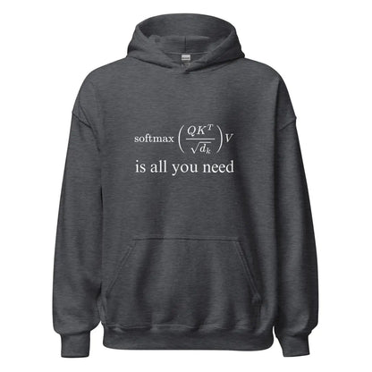 Attention is All You Need Hoodie (unisex) - Dark Heather / M