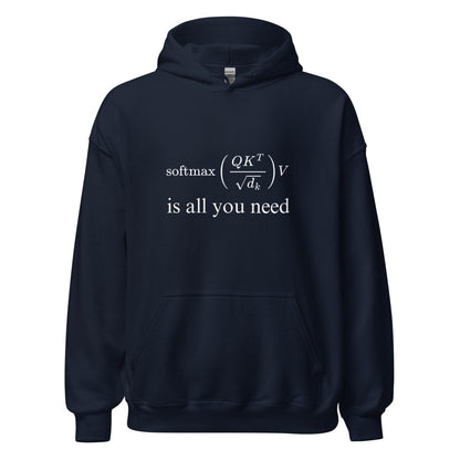 Attention is All You Need Hoodie (unisex) - Navy - AI Store