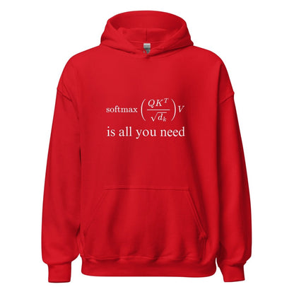 Attention is All You Need Hoodie (unisex) - Red - AI Store