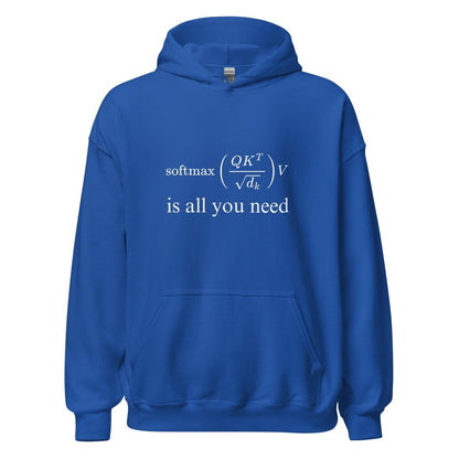 Attention is All You Need Hoodie (unisex) - Royal - AI Store