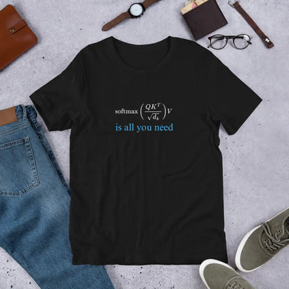 Attention is All You Need in Blue T-Shirt (unisex)