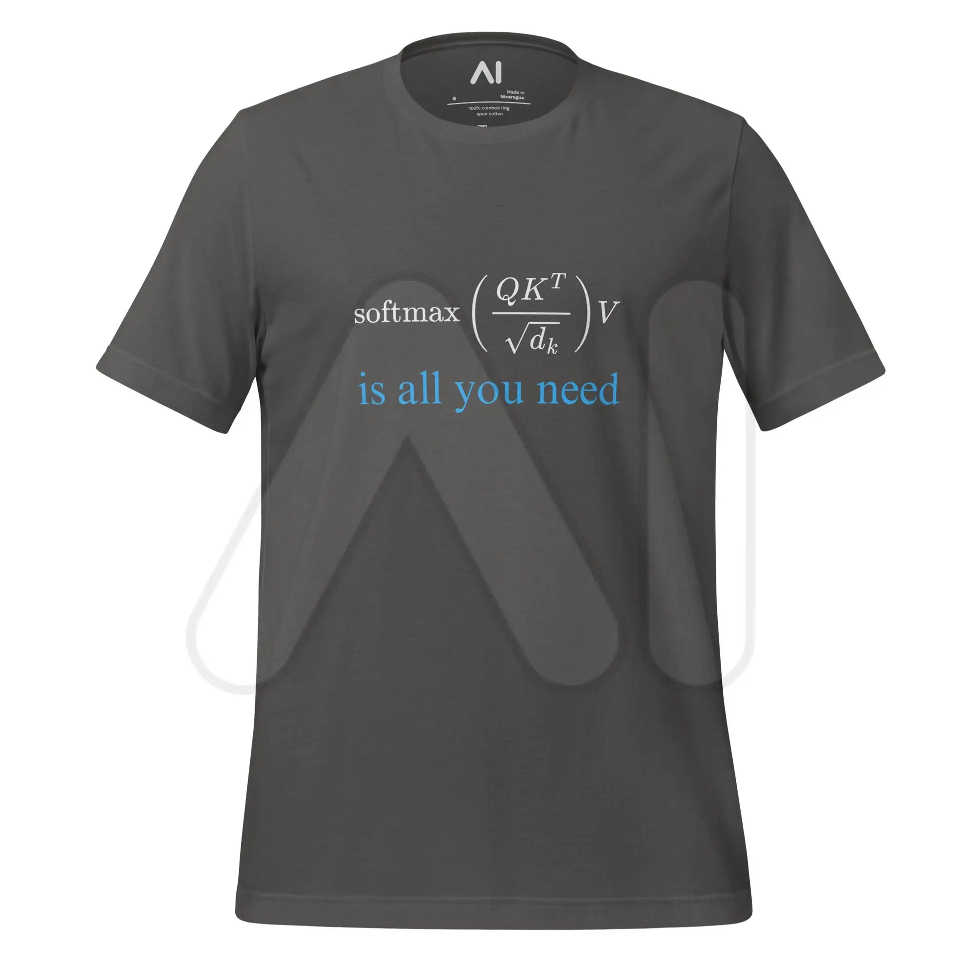 Attention is All You Need in Blue T-Shirt (unisex) - Asphalt / M