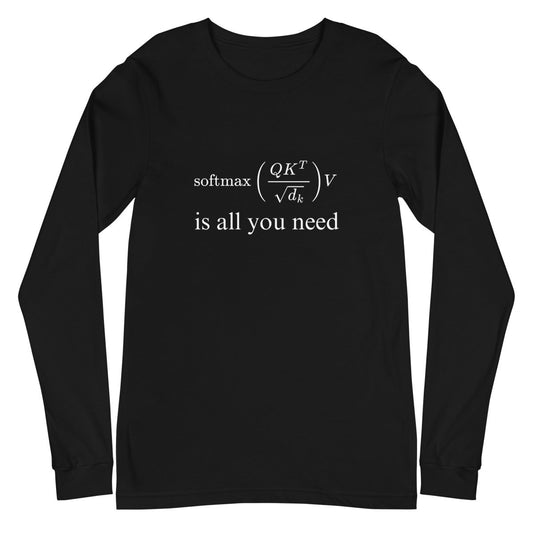 Attention is All You Need Long Sleeve T-Shirt (unisex) - Black - AI Store