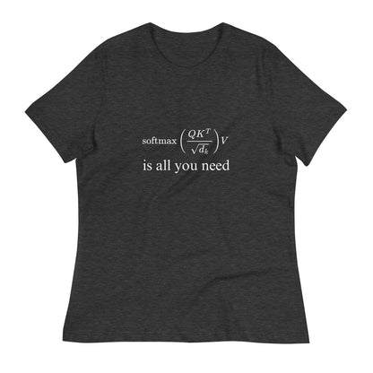 Attention is All You Need Relaxed T-Shirt (women) - Dark Grey Heather - AI Store