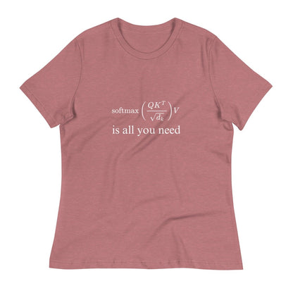 Attention is All You Need Relaxed T-Shirt (women) - Heather Mauve - AI Store