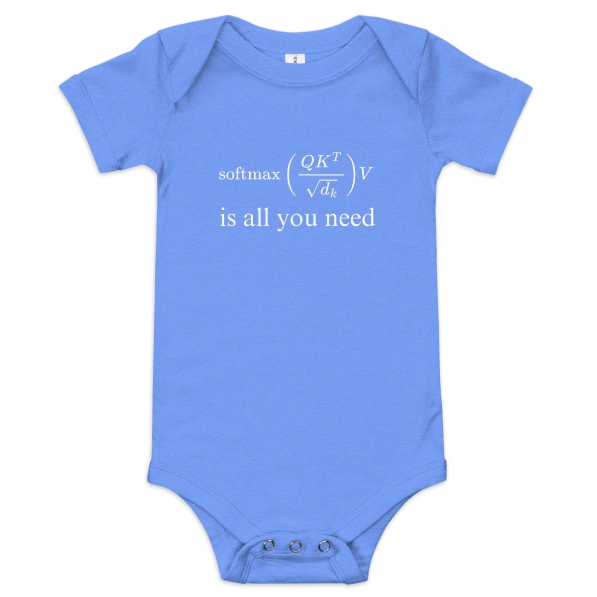 Attention is All You Need Short Sleeve One - Piece (baby) - Heather Columbia Blue - AI Store