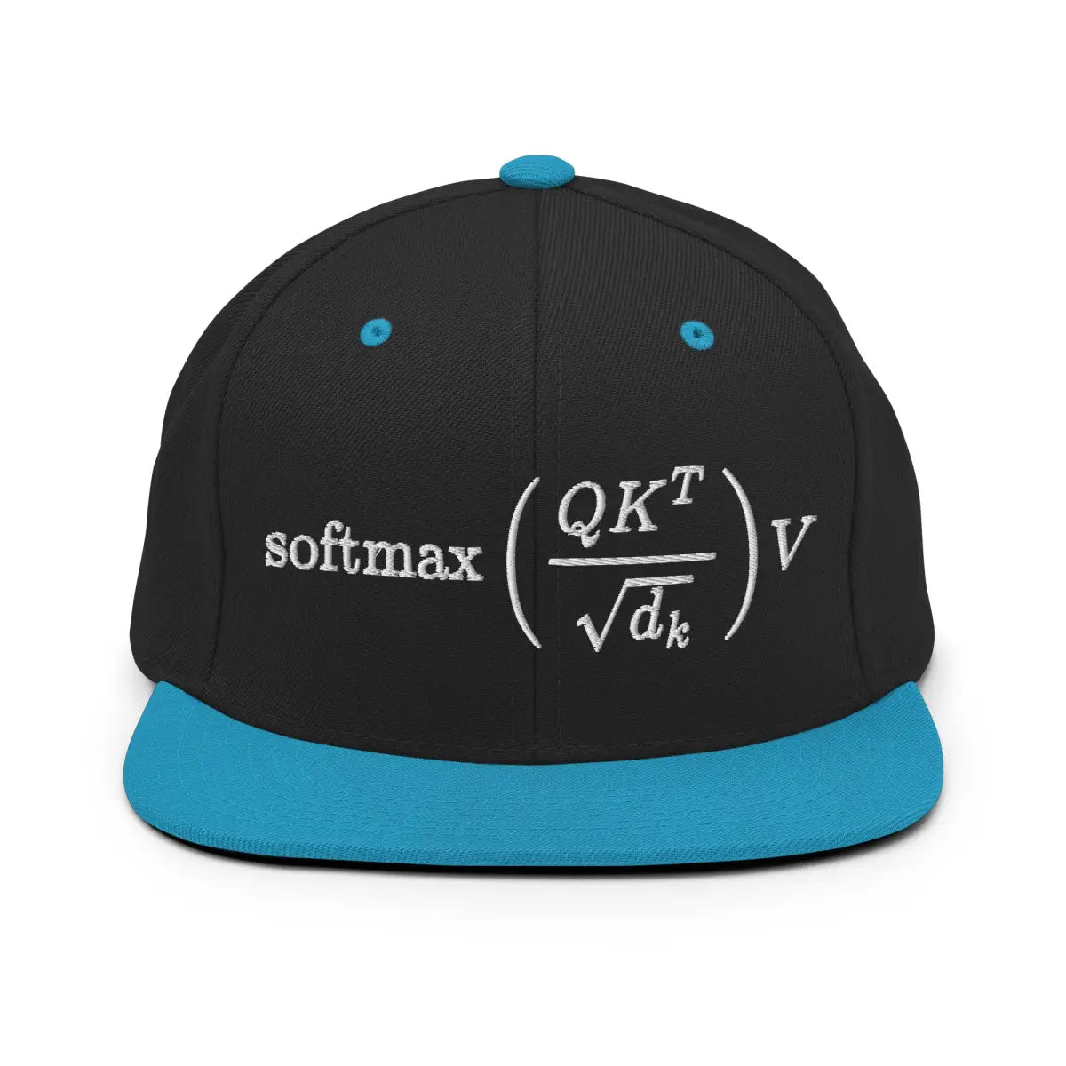 The Attention is All you Need Snapback Cap Black/ Teal.