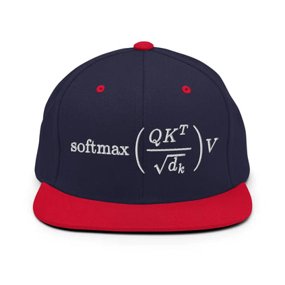 The Attention is All you Need Snapback Cap Navy/ Red.