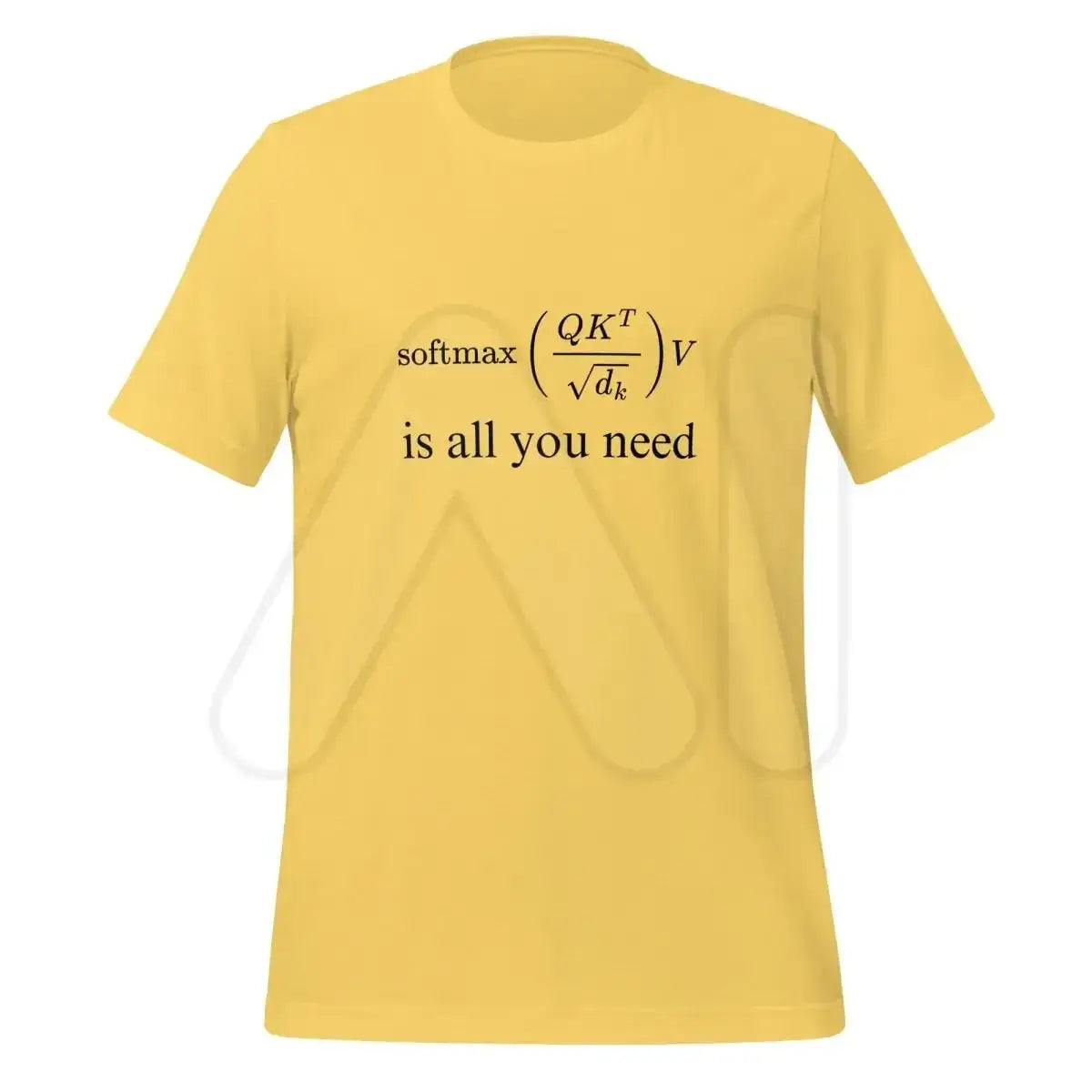 The Attention is All you Need T-shirt 2 (unisex) Yellow / m.