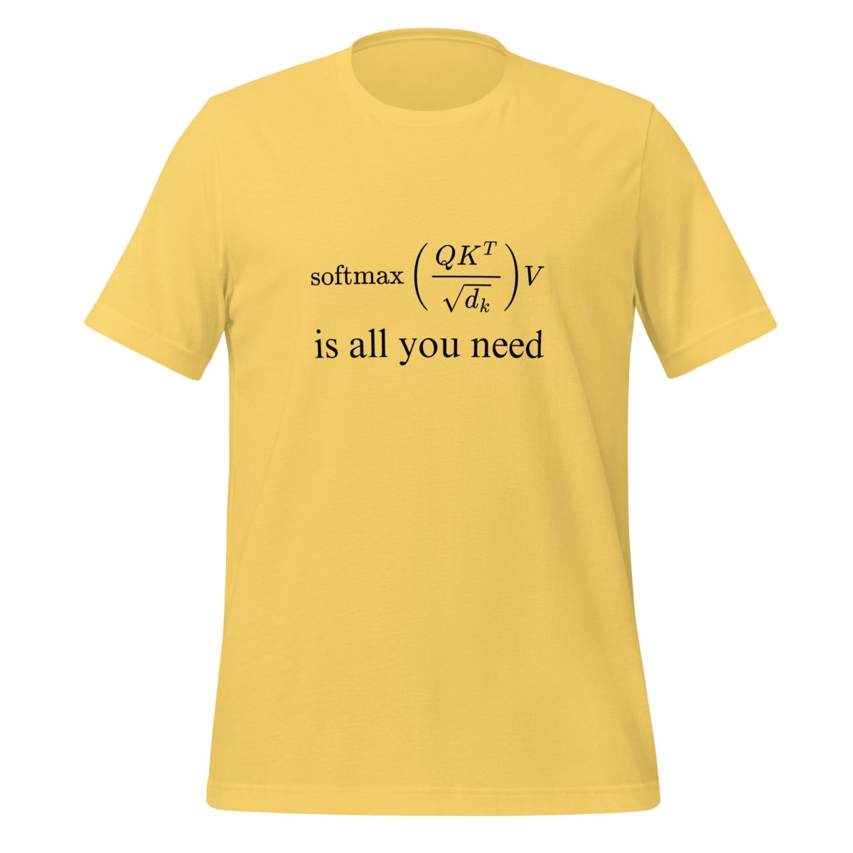 Attention is All You Need T - Shirt 2 (unisex) - Yellow - AI Store