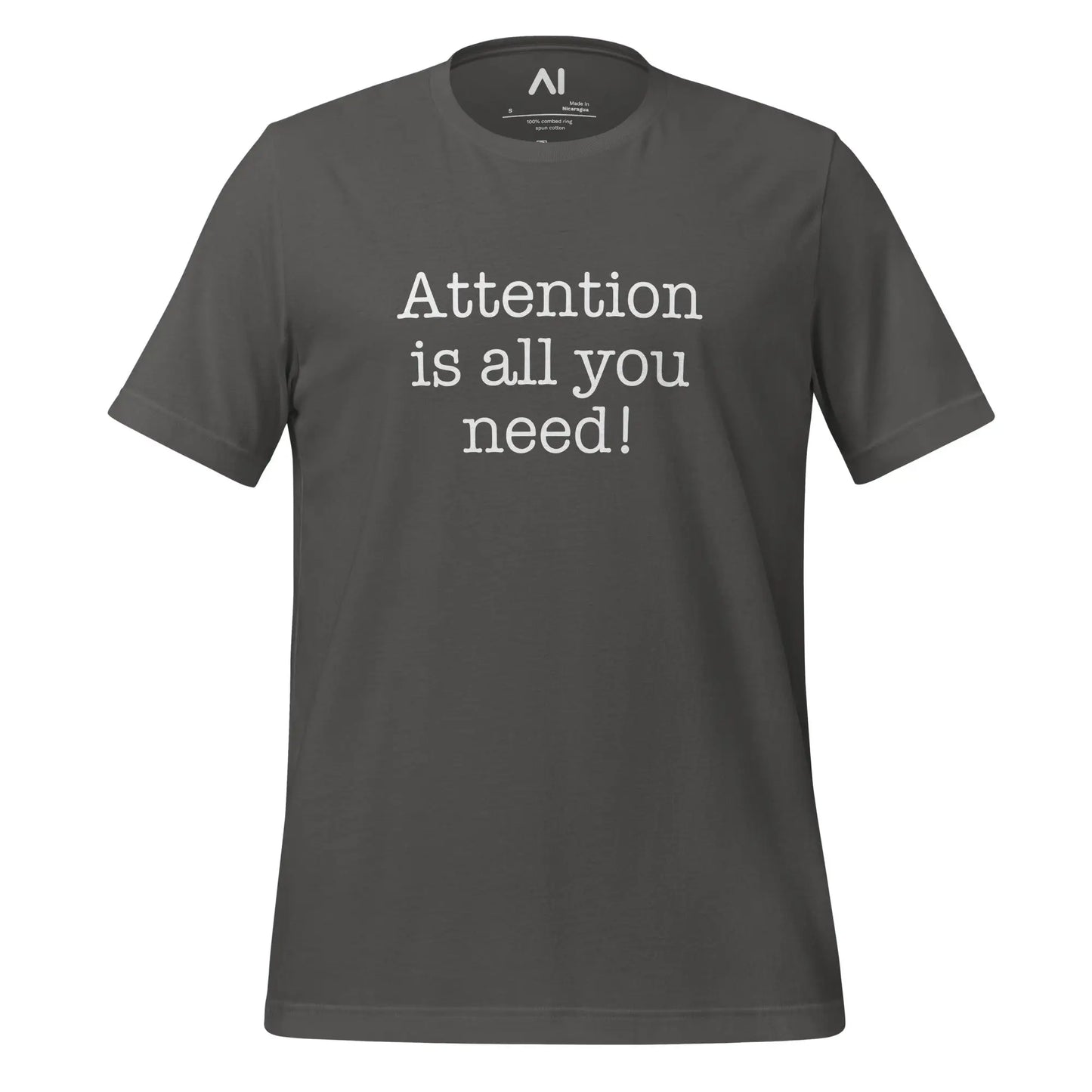 Attention is All You Need T-Shirt 3 (unisex) - Asphalt / M