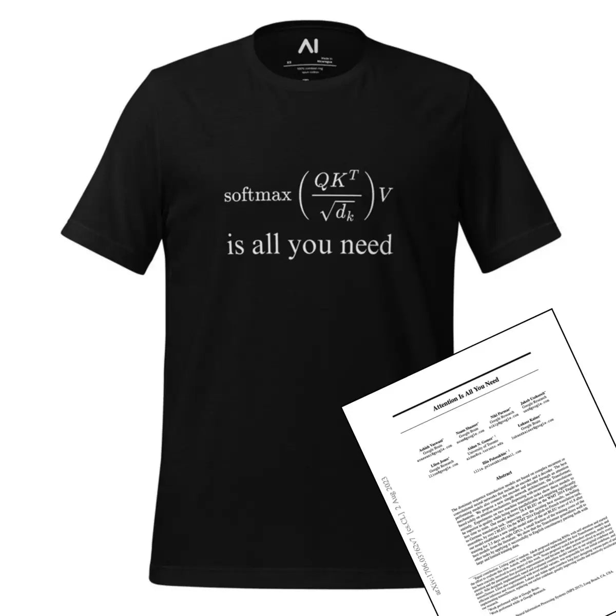 The Attention is All you Need T-shirt (unisex) Black / m.