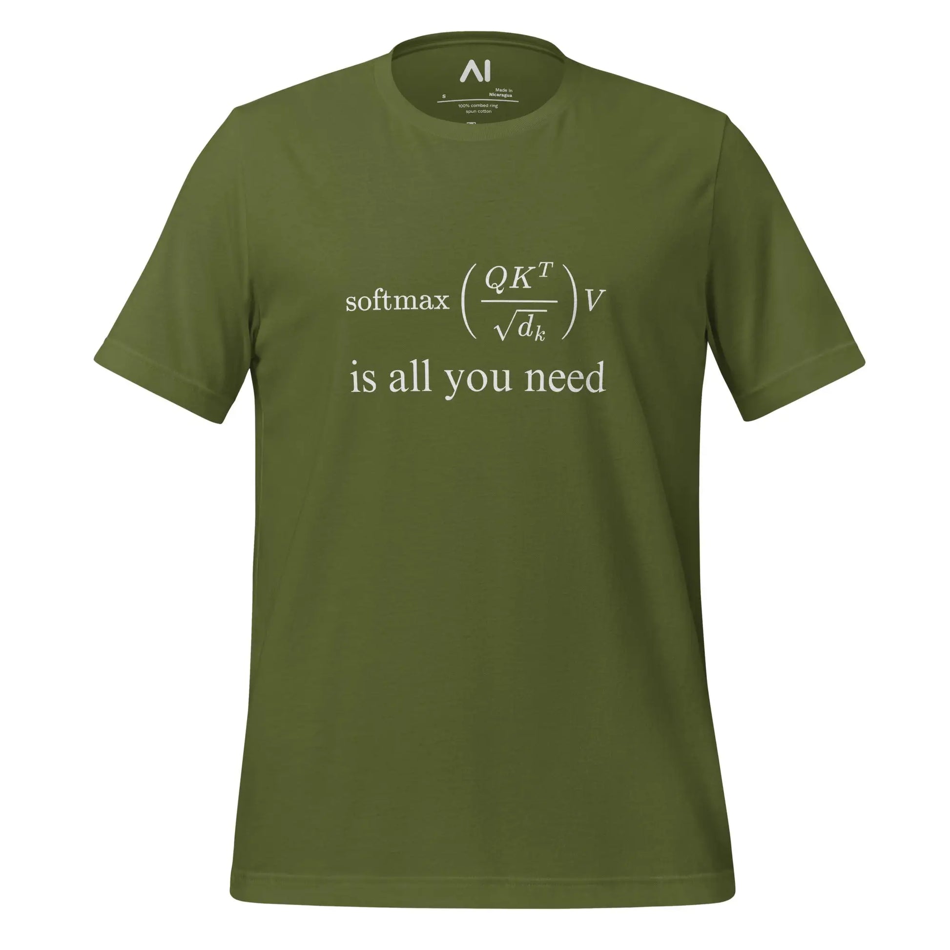 Attention is All You Need T-Shirt (unisex) - Olive / M