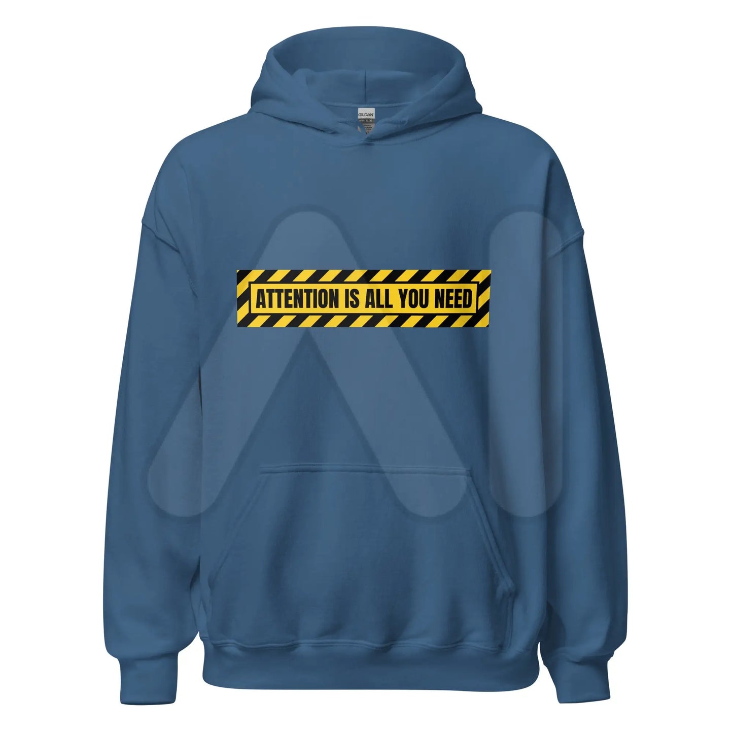 ATTENTION IS ALL YOU NEED Warning Hoodie (unisex) - Indigo Blue / M