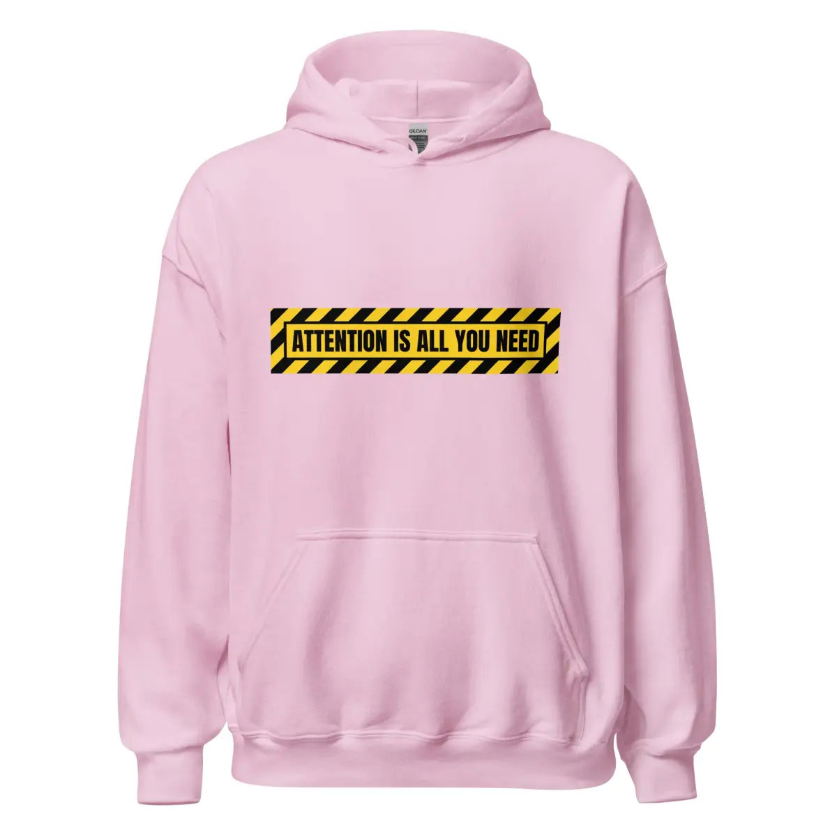 ATTENTION IS ALL YOU NEED Warning Hoodie (unisex) - Light Pink / M