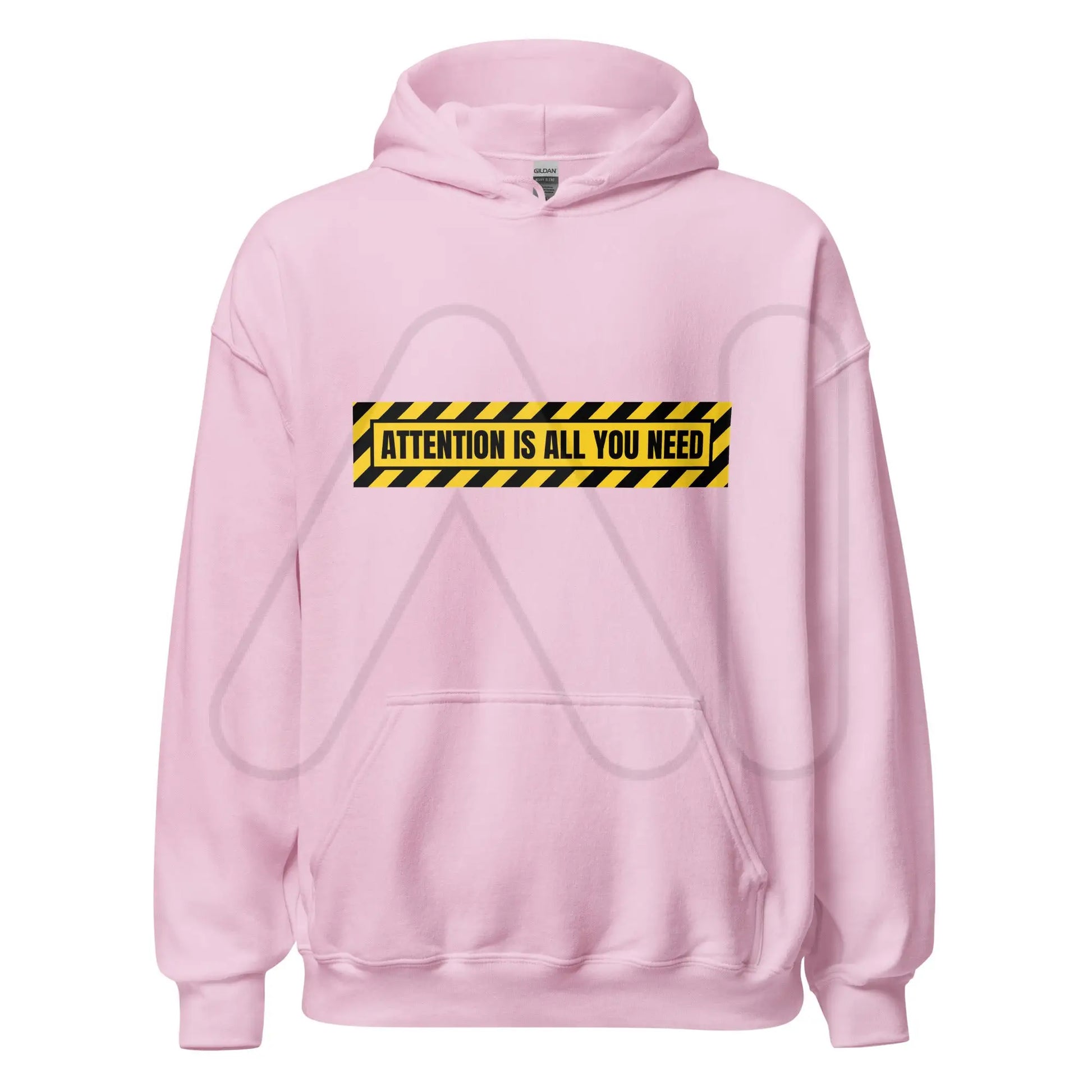 ATTENTION IS ALL YOU NEED Warning Hoodie (unisex) - Light Pink / M