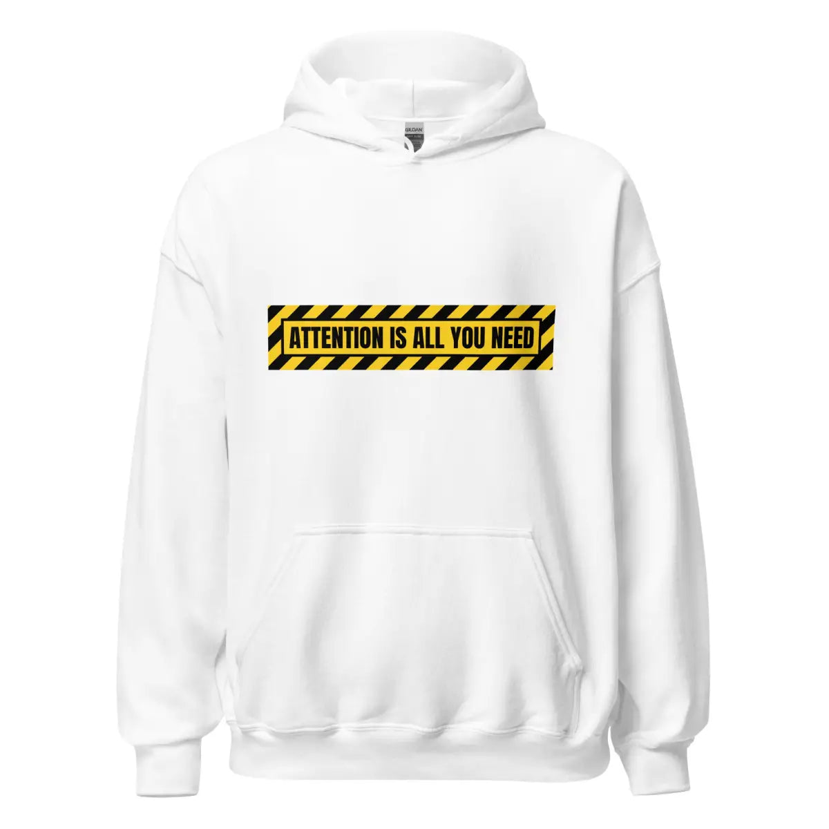 ATTENTION IS ALL YOU NEED Warning Hoodie (unisex) - White / M