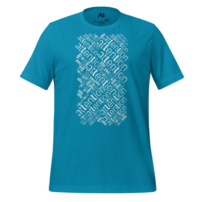 Attention is All You Need Word Cloud T-Shirt (unisex) - Aqua / M