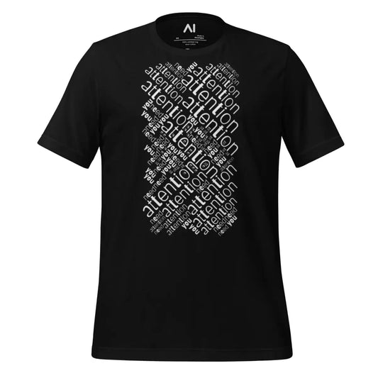 The Attention is All you Need Word Cloud T-shirt (unisex) Black / m.