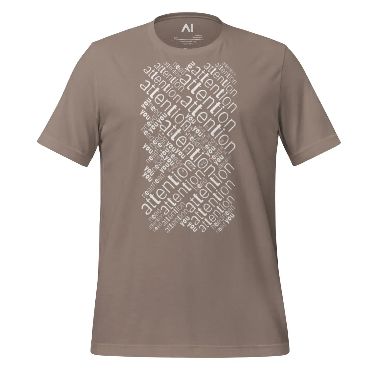 Attention is All You Need Word Cloud T-Shirt (unisex) - Pebble / M