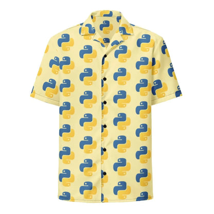 Banana Python Icon Button Shirt (unisex) - 2XS / Yellow/Blue