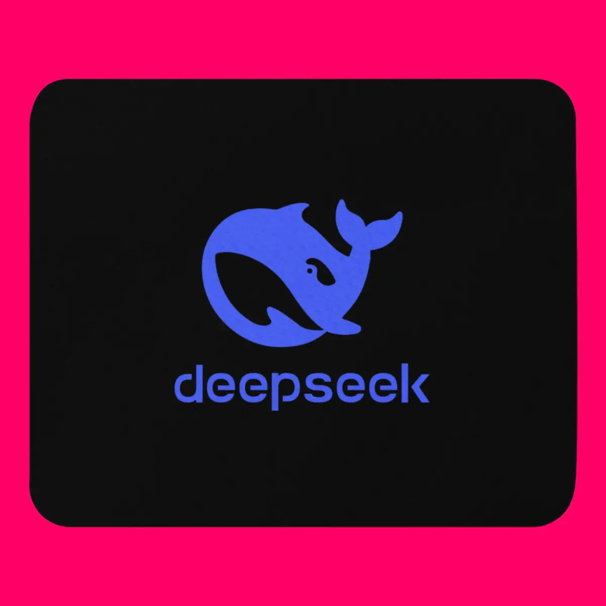 Black DeepSeek Stacked Logo Mouse Pad