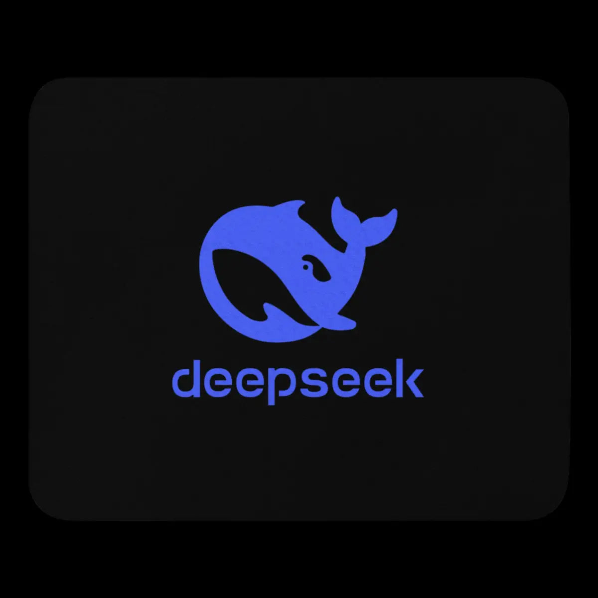 Black DeepSeek Stacked Logo Mouse Pad