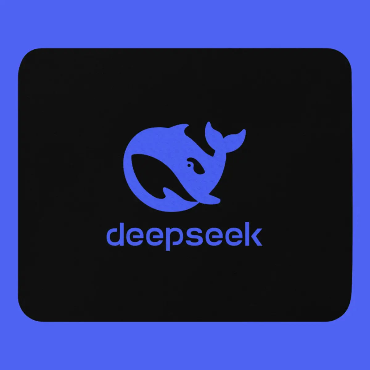 Black DeepSeek Stacked Logo Mouse Pad