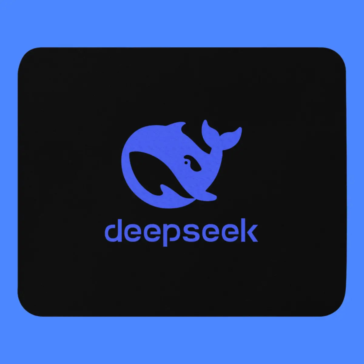 Black DeepSeek Stacked Logo Mouse Pad