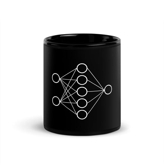 Neural Network Black Glossy Mug 1 - 11 oz + 2024 AI Store Discount Code