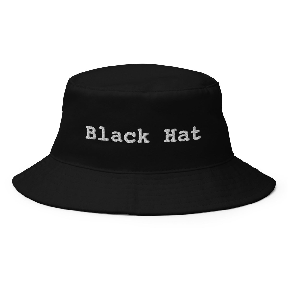 "Black Hat" Embroidered Bucket Hat - Black - AI Store