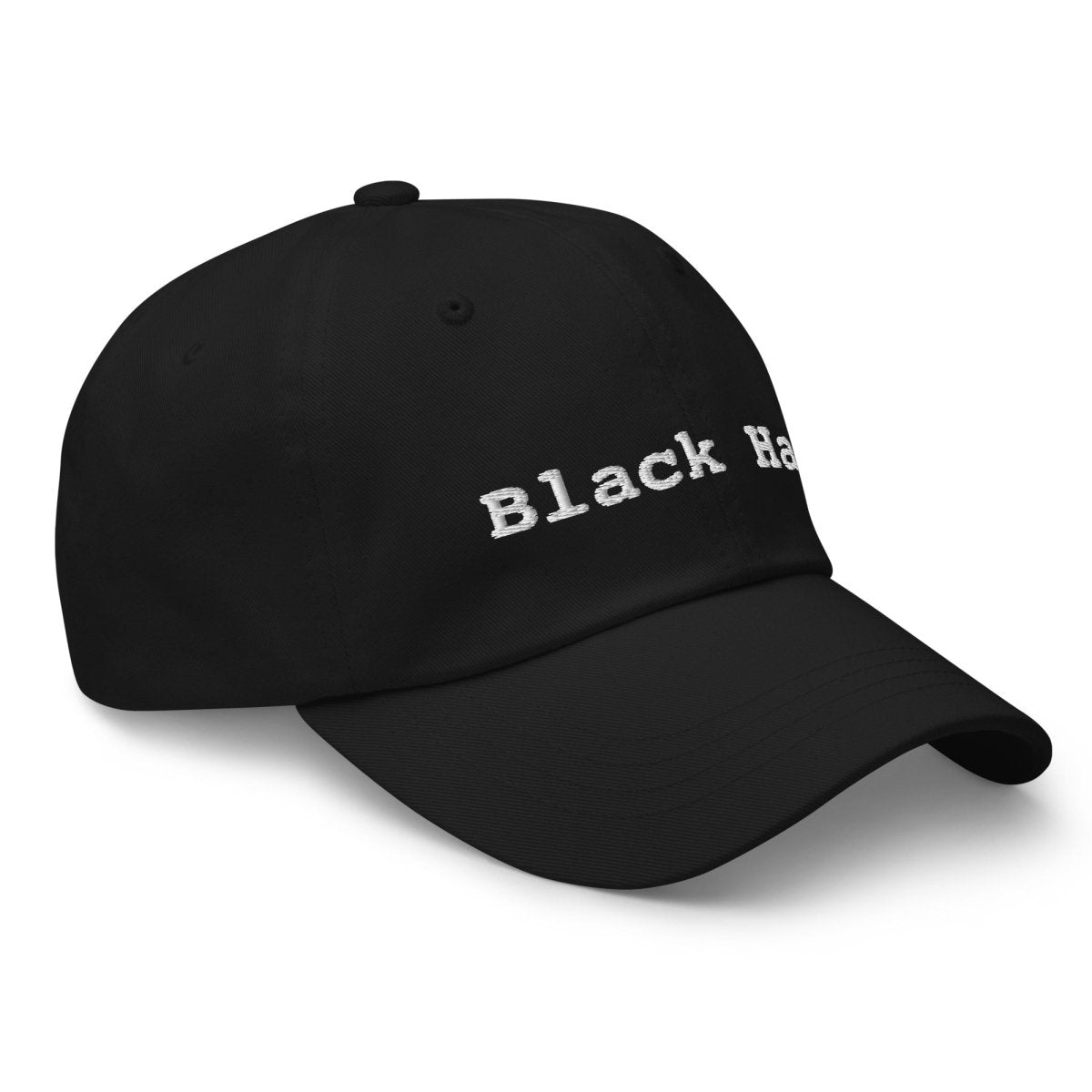 Black Hat Embroidered Cap - Black - AI Store