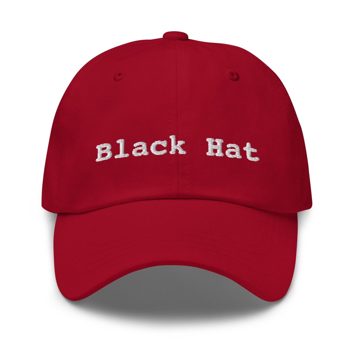 Black Hat Embroidered Cap - Cranberry - AI Store