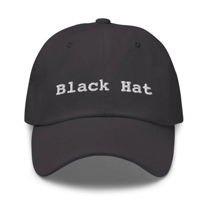 Black Hat Embroidered Cap - Dark Grey