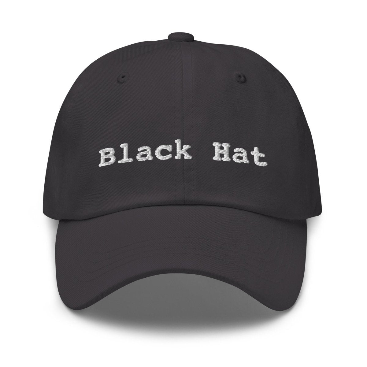 Black Hat Embroidered Cap - Dark Grey - AI Store