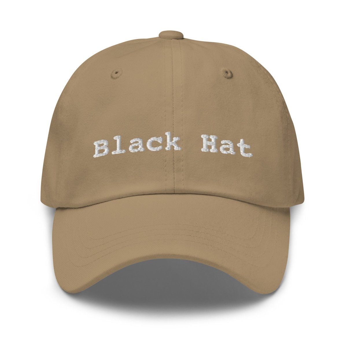 Black Hat Embroidered Cap - Khaki - AI Store