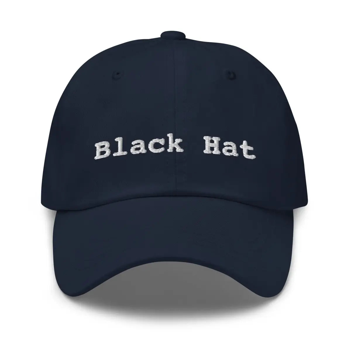 Black Hat Embroidered Cap - Navy