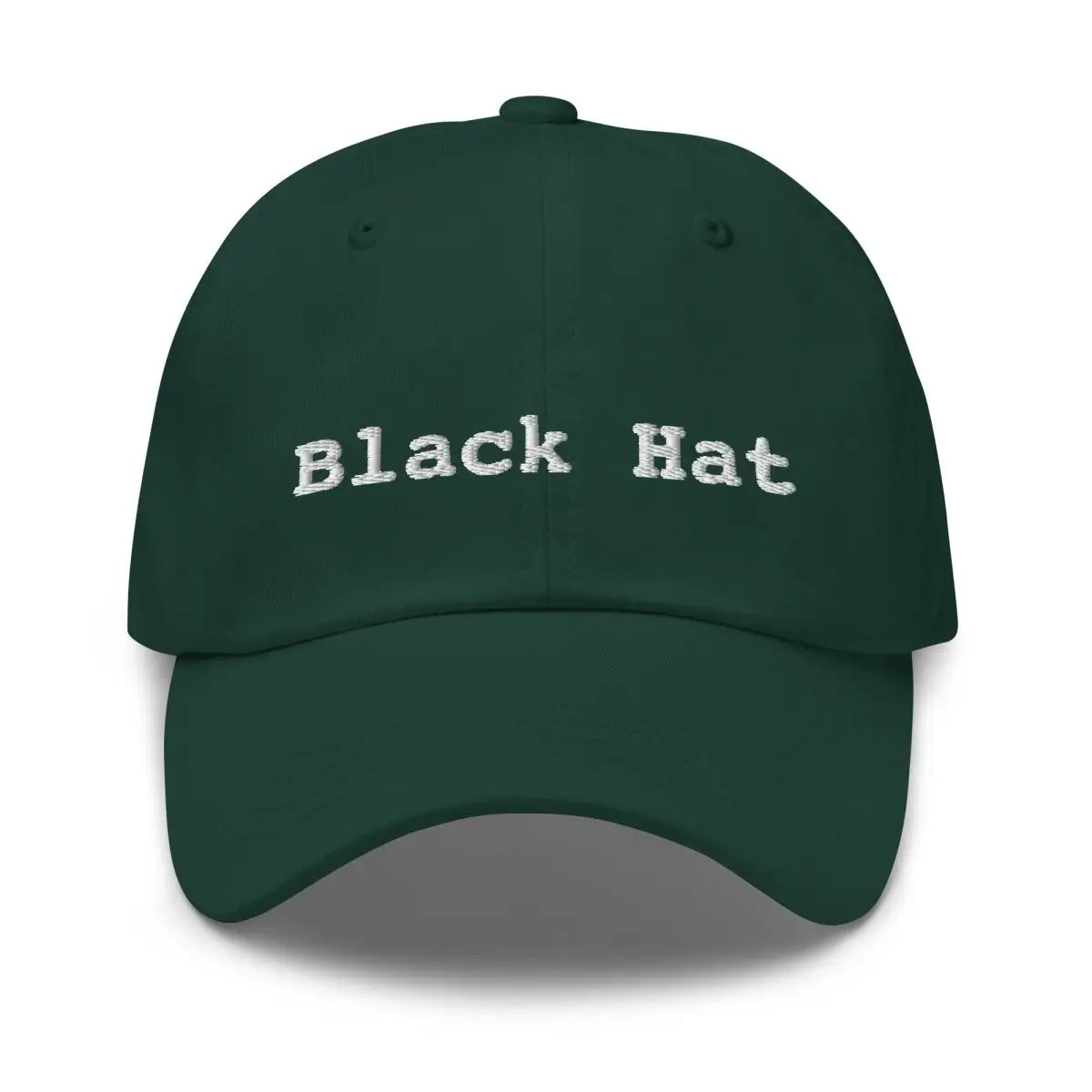 Black Hat Embroidered Cap - Spruce